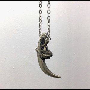 Handmade Silver Eagle Bird Dragon Claw Necklace